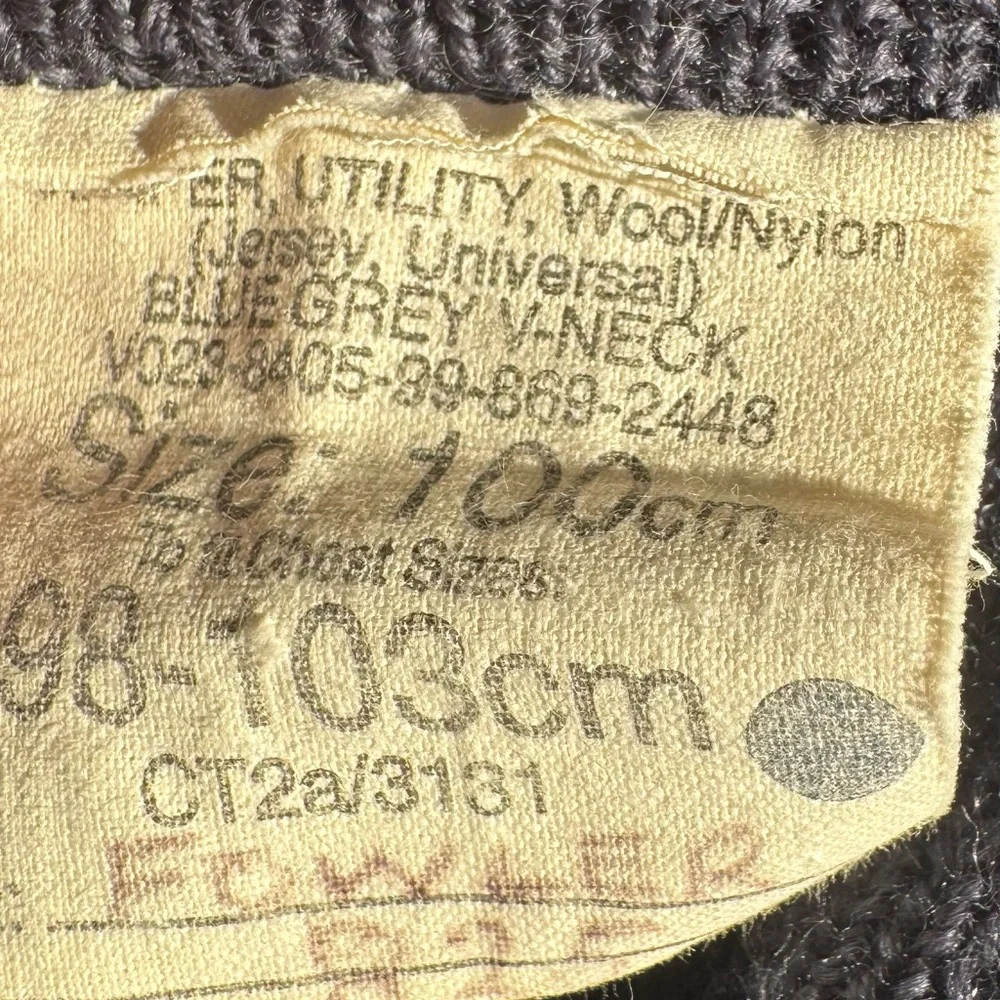 British Royal Air Force Cadet Blue Wool Utility Military Sweater Medium Unisex